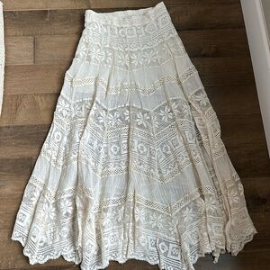 Free people crochet maxi skirt size small